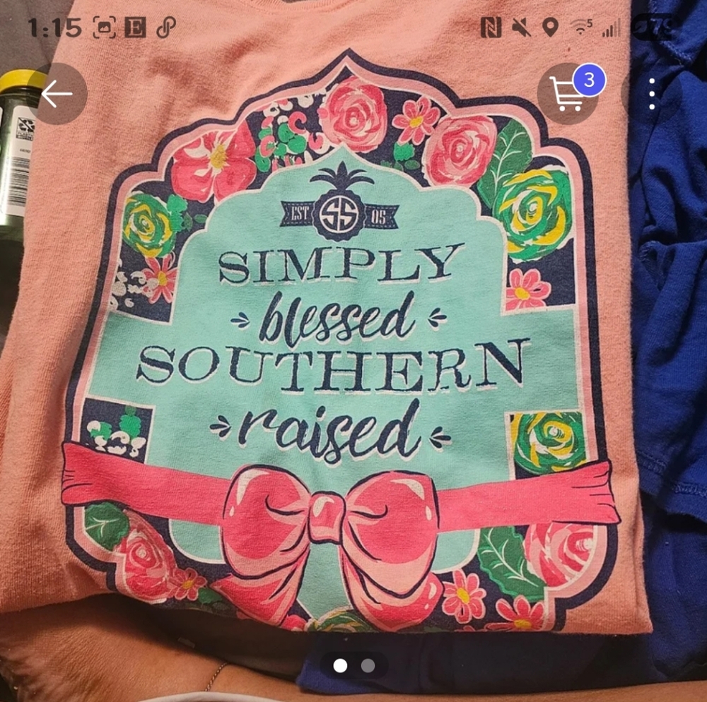 Simply Southern Pink and Green Short Sleeve Tee